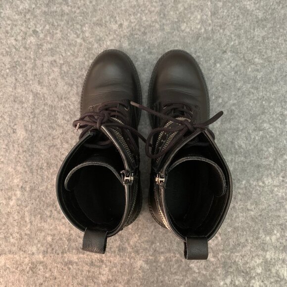 Inuovo Women’s Black Lace Up Booties Lottie strap Side Zip Ankle Boots - Picture 7 of 10